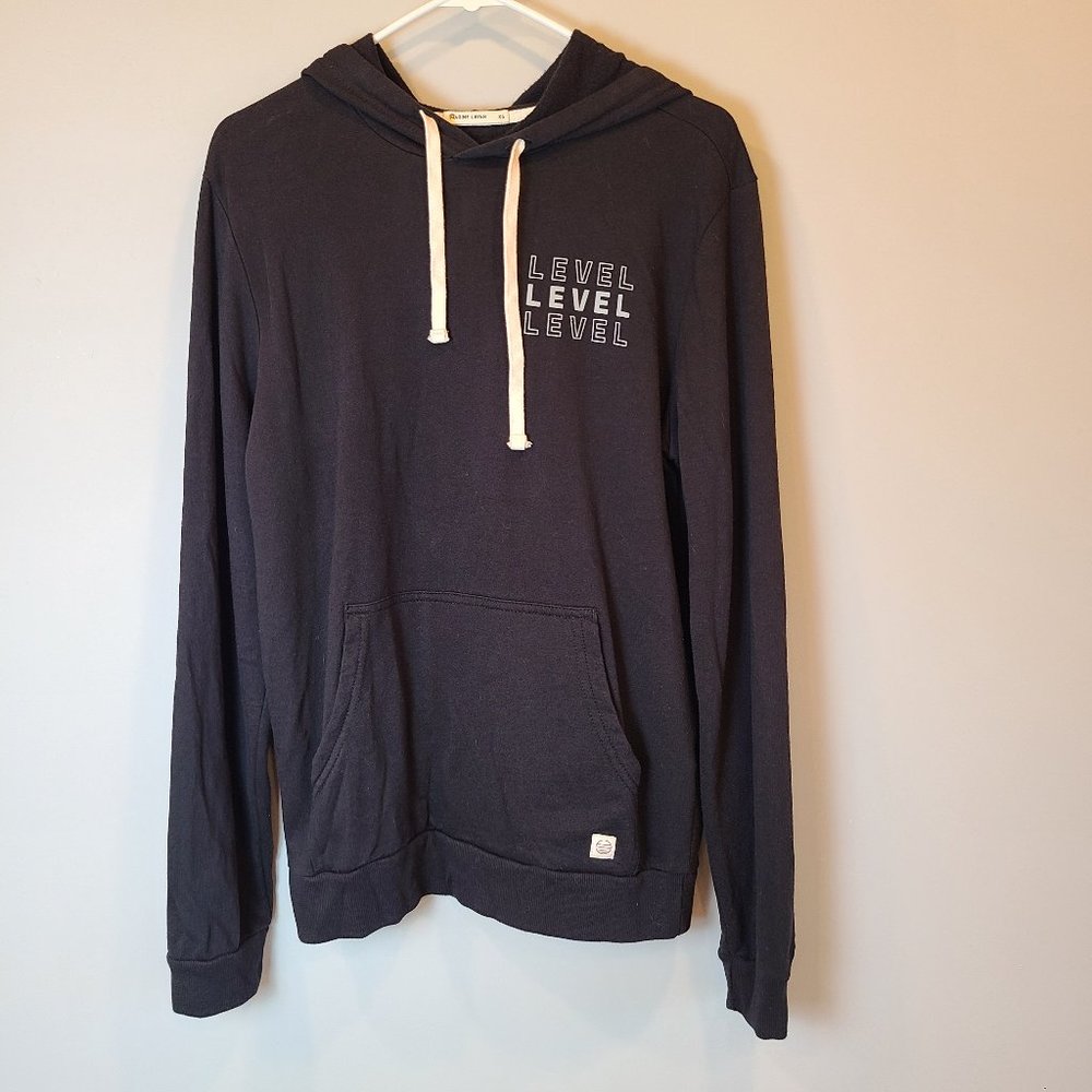 Marine Layer Hoodie Sunset Level Up Sweatshirt Pullover Mens Extra Small Black